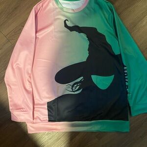 Pink and Green Graphic Sweatshirt